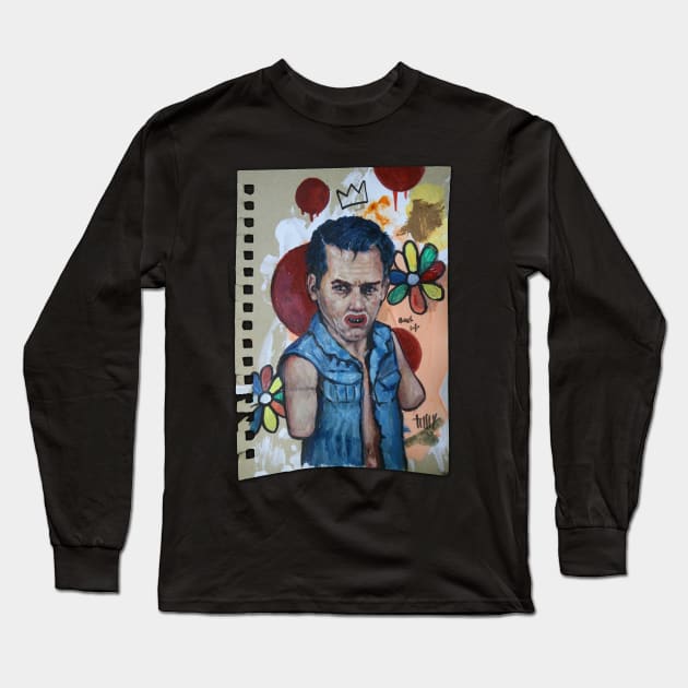 Tom Curse | Weird Florida Man Greeting | Duck Acid | Bad Hero Portrait Lowbrow Pop Surreal Art | Youtube Star | Mini Masterpieces | Original Oil Painting By Tyler Tilley Long Sleeve T-Shirt by Tiger Picasso